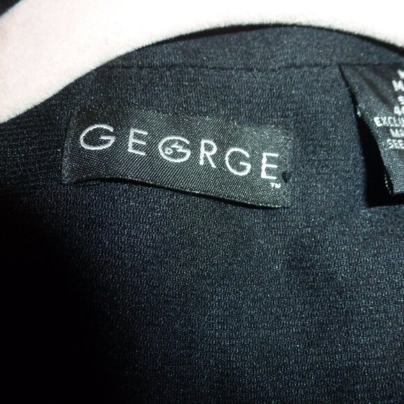 George Mens Embroidered Black/White Buttoned Short Sleeve Dress Shirt SzM(38/40) - Picture 4 of 7